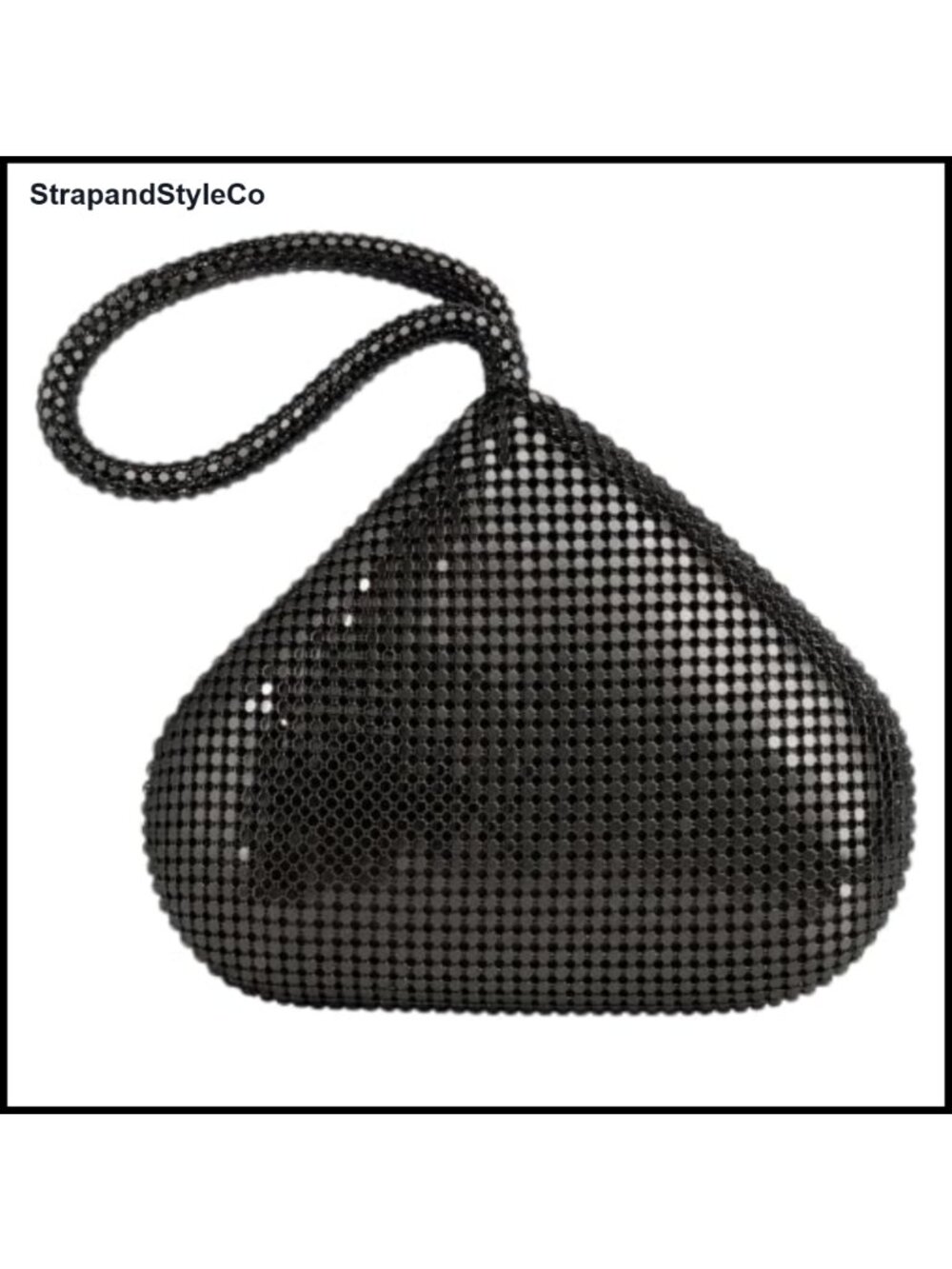 Metallic Mesh Triangle Wristlet Evening Purse Vintage Party Bag